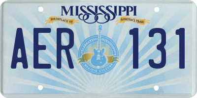 MS license plate AER131