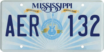MS license plate AER132