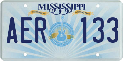 MS license plate AER133