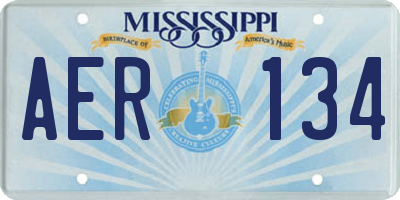 MS license plate AER134