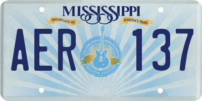 MS license plate AER137