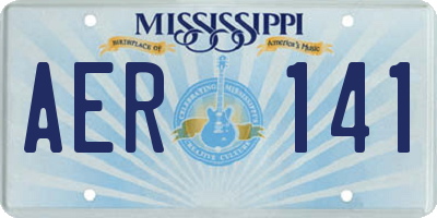MS license plate AER141