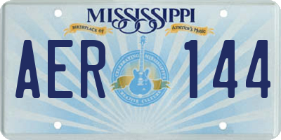 MS license plate AER144