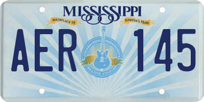 MS license plate AER145