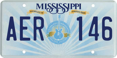 MS license plate AER146