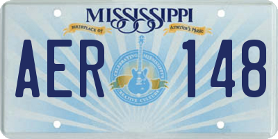 MS license plate AER148