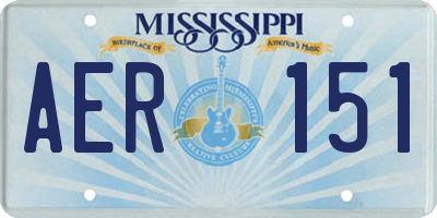 MS license plate AER151