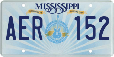 MS license plate AER152