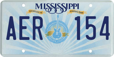 MS license plate AER154