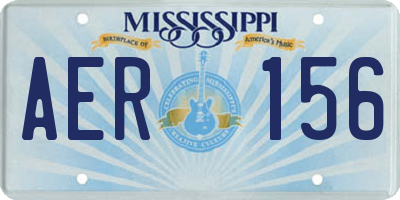 MS license plate AER156
