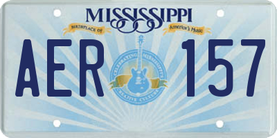 MS license plate AER157