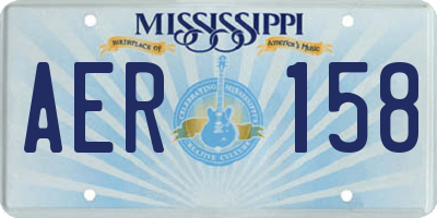 MS license plate AER158