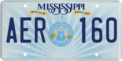 MS license plate AER160