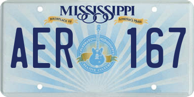 MS license plate AER167