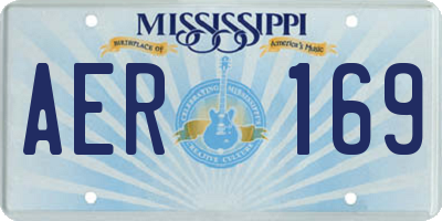 MS license plate AER169