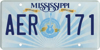 MS license plate AER171