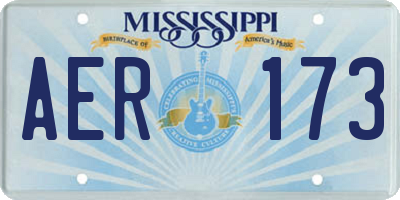 MS license plate AER173