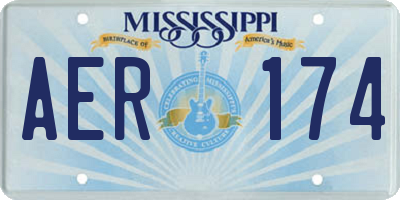 MS license plate AER174
