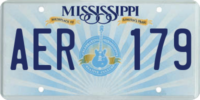MS license plate AER179