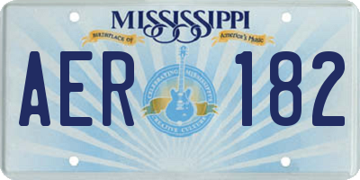 MS license plate AER182