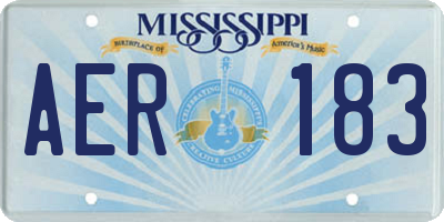 MS license plate AER183