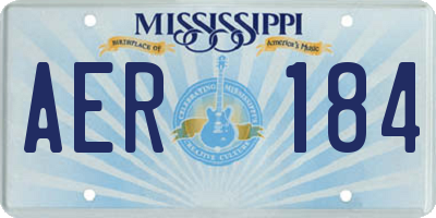 MS license plate AER184
