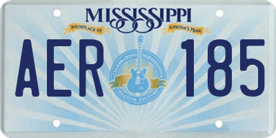 MS license plate AER185