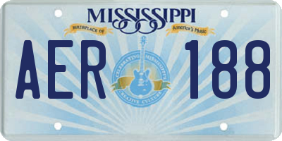 MS license plate AER188