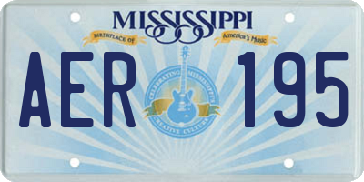 MS license plate AER195