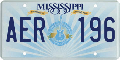 MS license plate AER196
