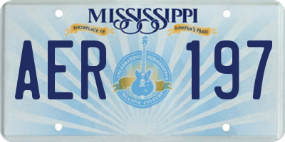 MS license plate AER197