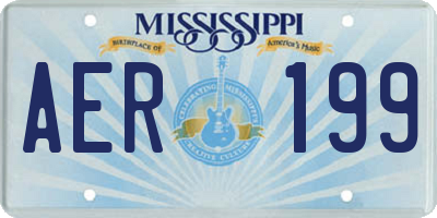 MS license plate AER199