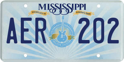 MS license plate AER202