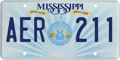 MS license plate AER211