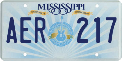 MS license plate AER217
