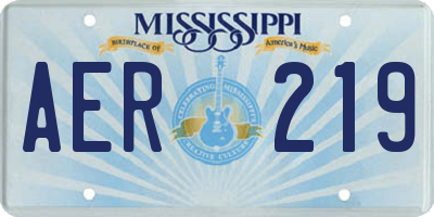 MS license plate AER219