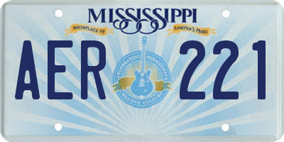 MS license plate AER221