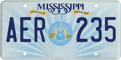 MS license plate AER235