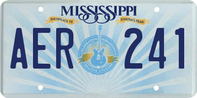 MS license plate AER241
