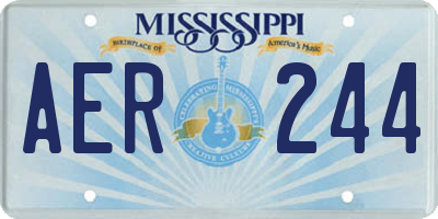 MS license plate AER244