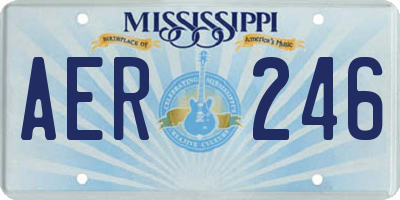 MS license plate AER246