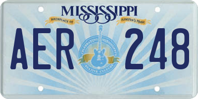 MS license plate AER248