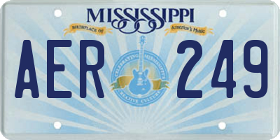 MS license plate AER249
