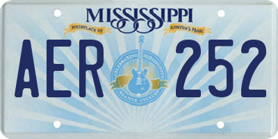 MS license plate AER252