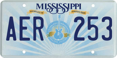 MS license plate AER253