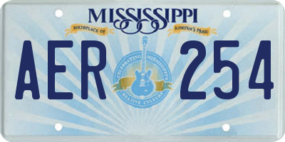 MS license plate AER254