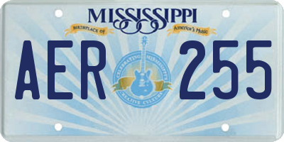 MS license plate AER255