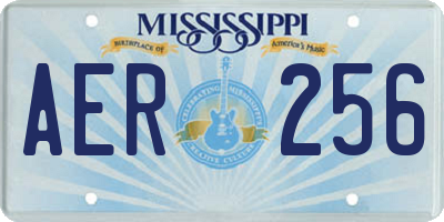 MS license plate AER256