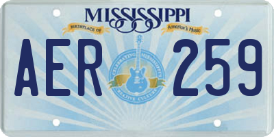 MS license plate AER259