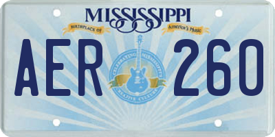 MS license plate AER260